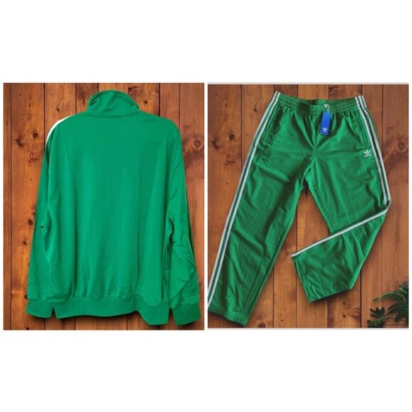 ✅ NWT 2 piece ADIDAS FIRE BIRD 2 PC JACKET and PANTS GREEN MATCHING SET MEN NEW - Picture 5 of 5